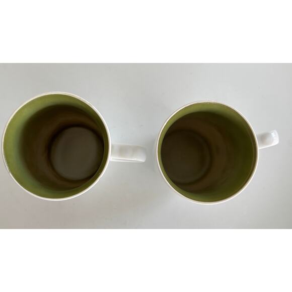 Fitz & Floyd Wild Birds Neiman Marcus Mugs Yellow Finch and Robin Set of 2 FLAWS - Picture 6 of 10